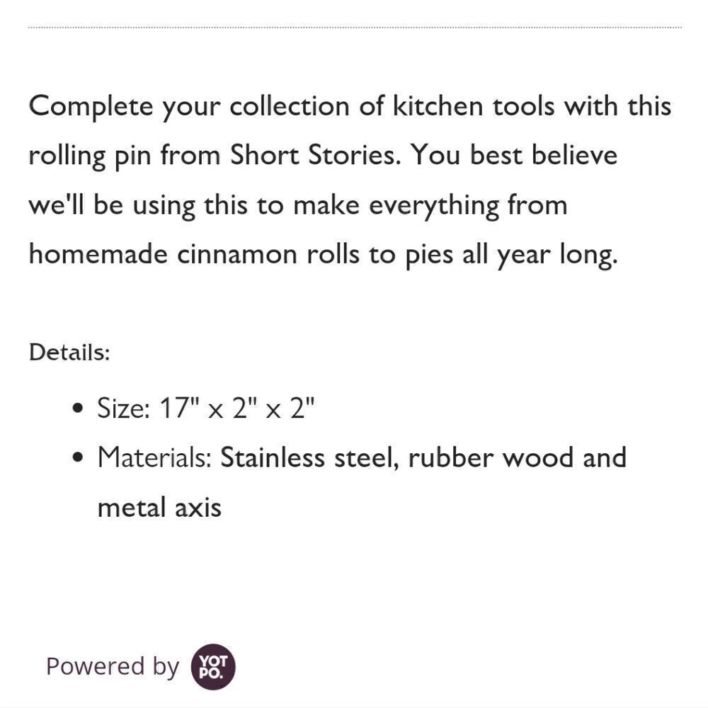 Short Stories Rolling Pin - Picture 2 of 4